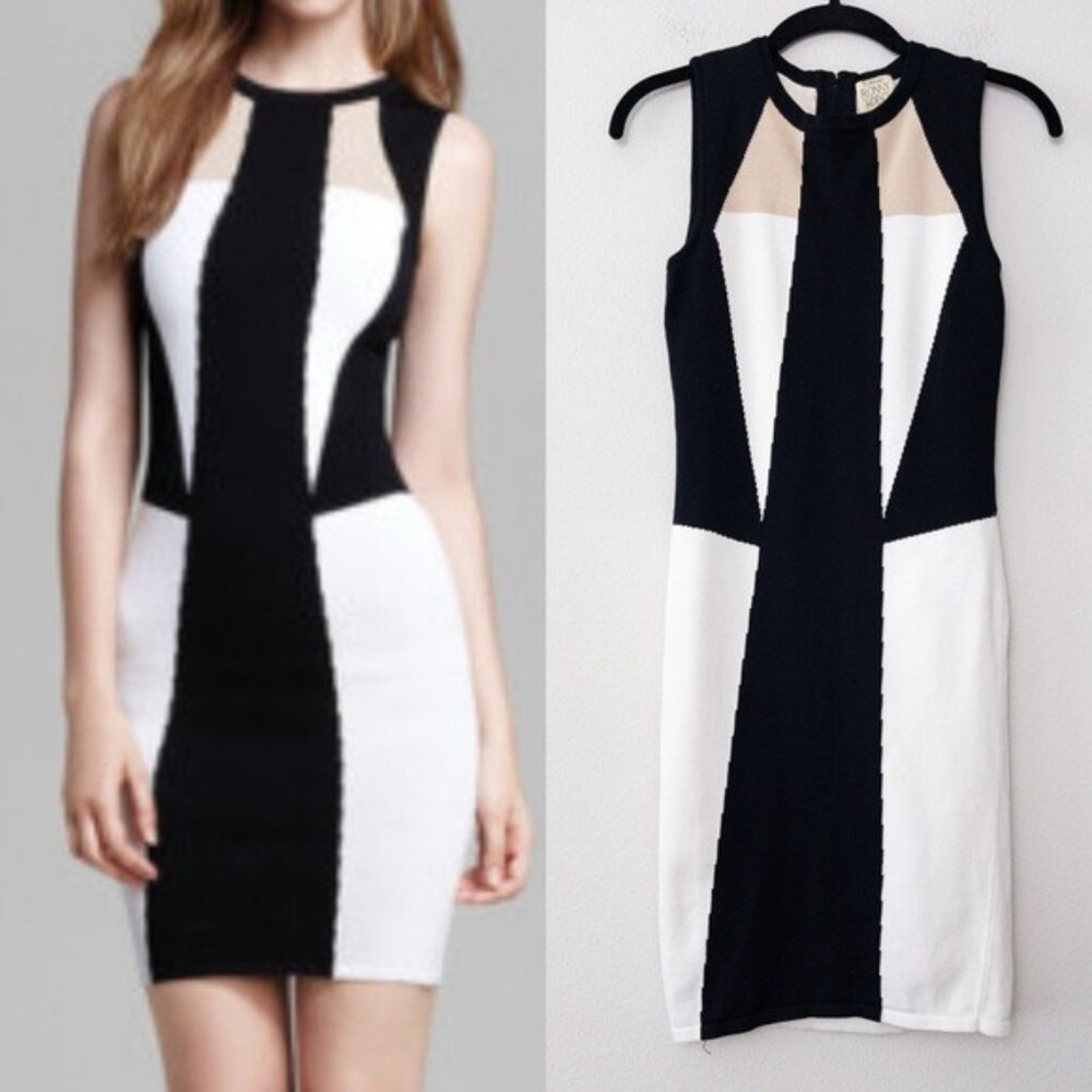 Torn by Ronny Kobo Colorblock Sleeveless Bodycon Dress S Stretch Y2K